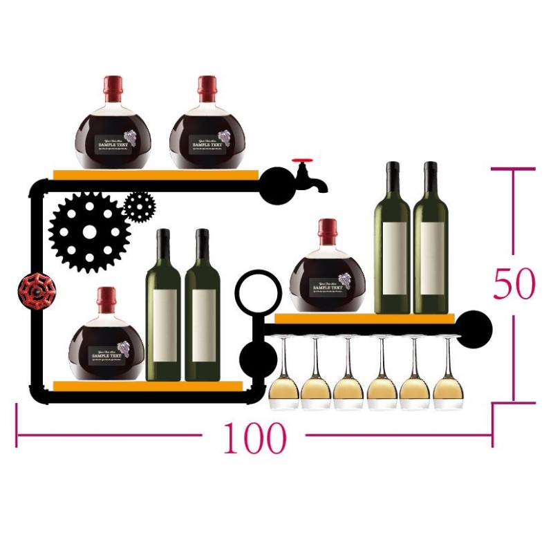 Wall Wine Rack Retro Design