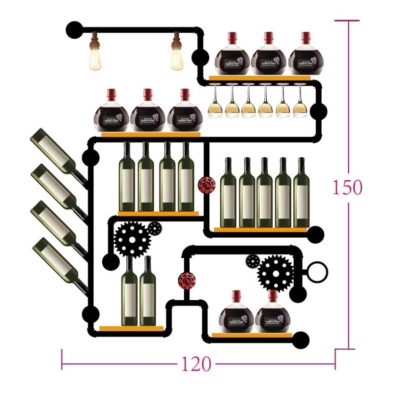 Wall Wine Rack Retro Design