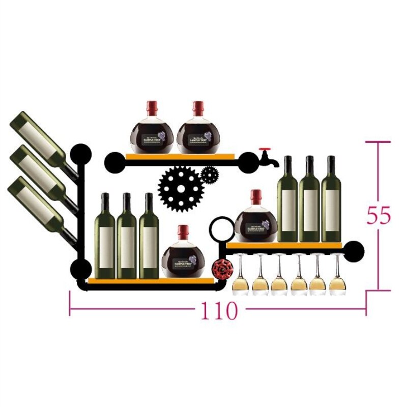 Wall Wine Rack Retro Design