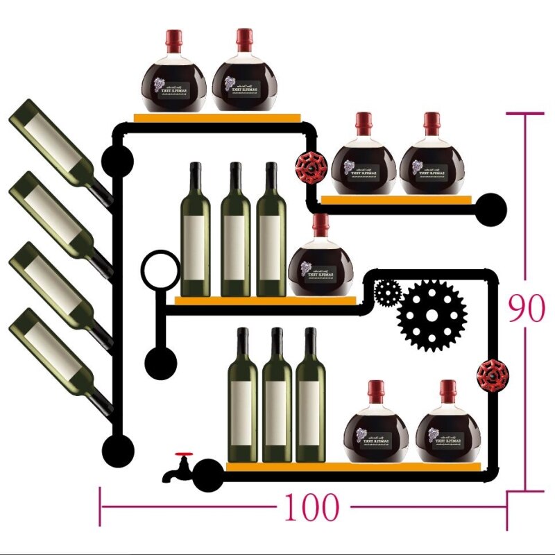 Wall Wine Rack Retro Design