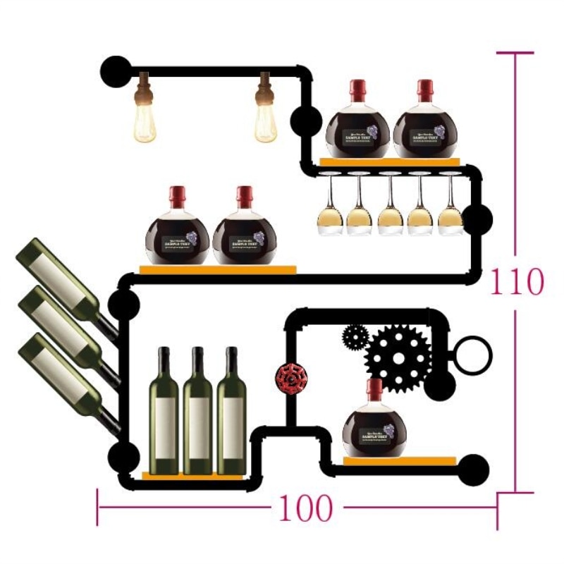 Wall Wine Rack Retro Design