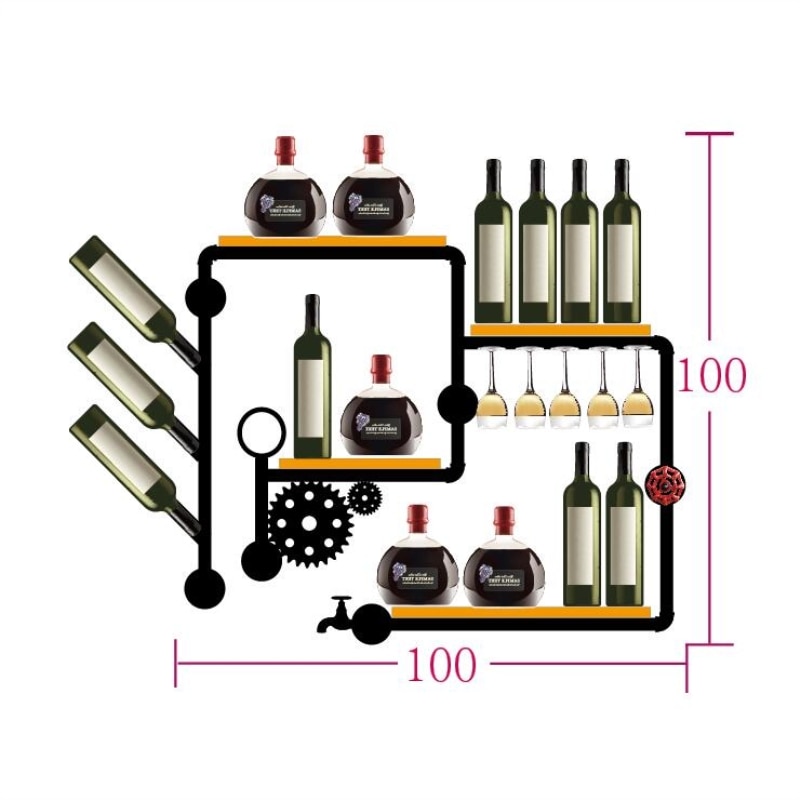 Wall Wine Rack Retro Design