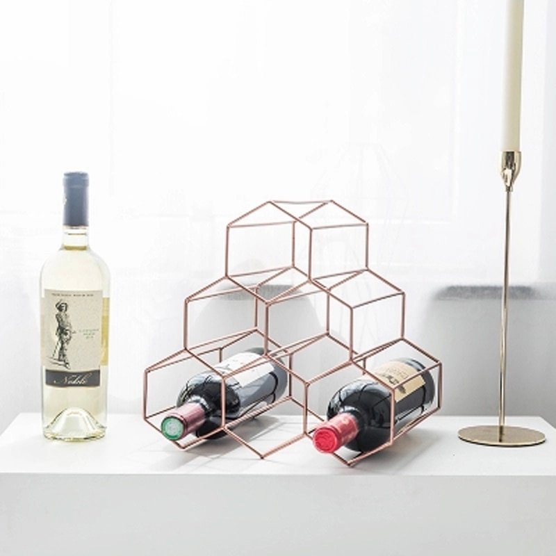 Tabletop Wine Rack Honeycomb Design