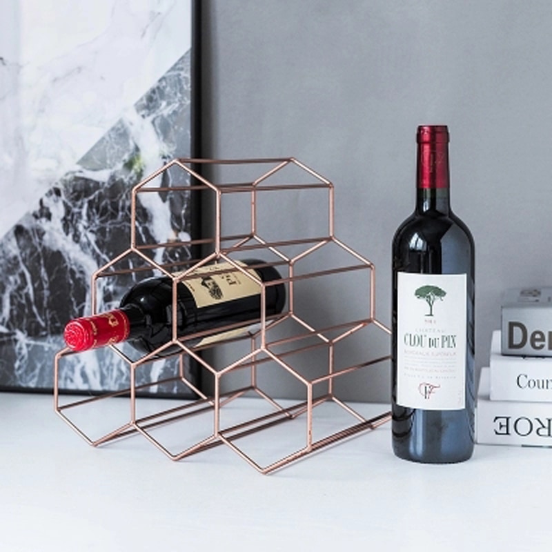 Tabletop Wine Rack Honeycomb Design