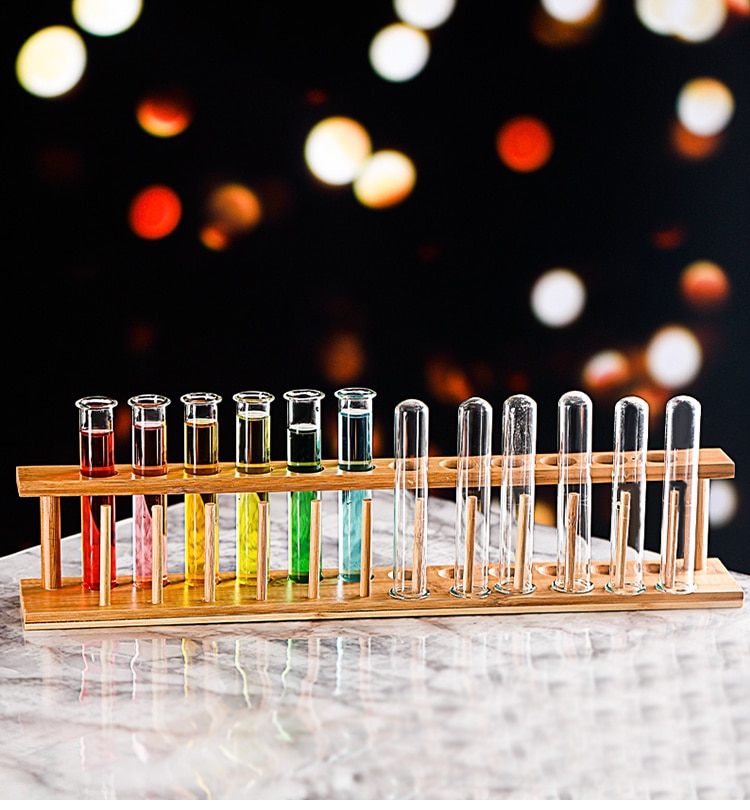 6 Piece Lot Test Tube Cocktail Glass Set With Free Rack Stand Bar KTV Night Club Home Party Shot Glasses Tipsy Holder Wine Cup