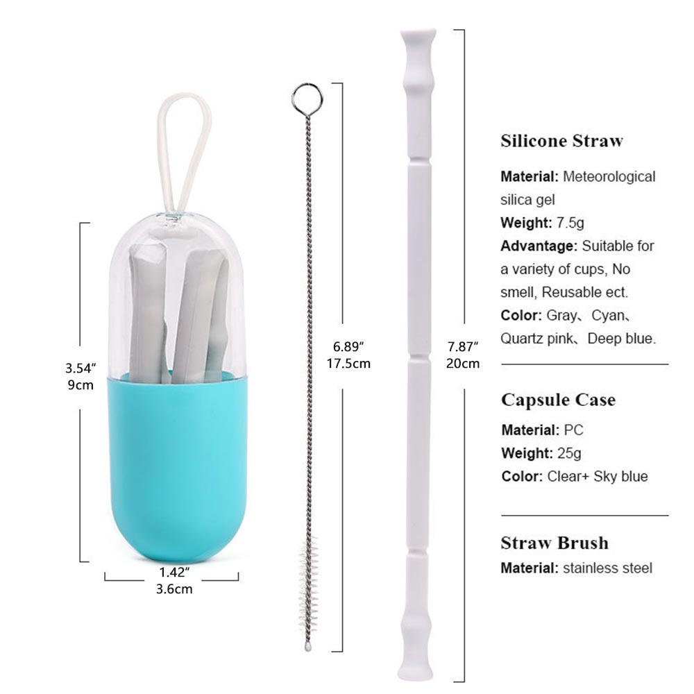 Silicone Straws Reusable Folding Straw