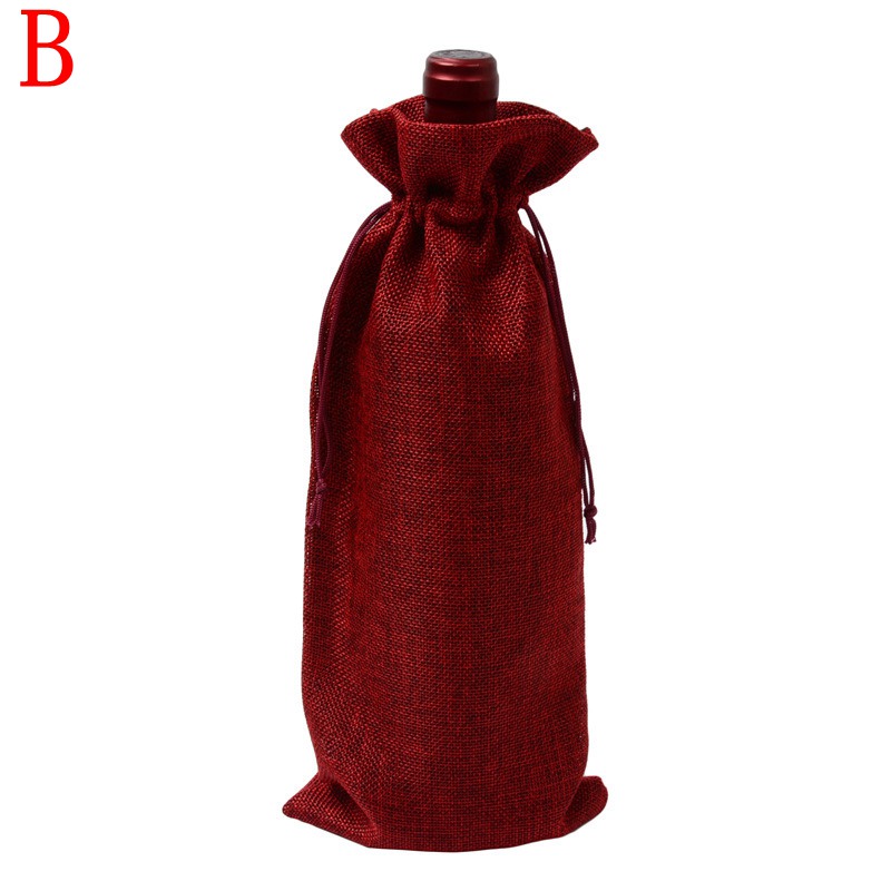 Wine Bottle Bag Drawstring Pouch