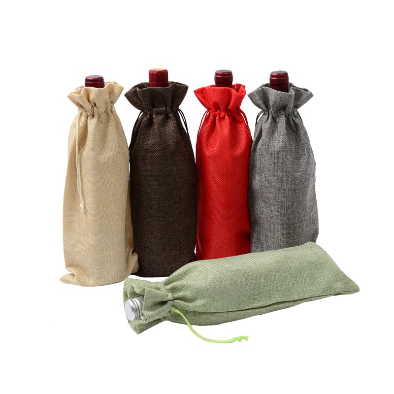 Wine Bottle Bag Drawstring Pouch