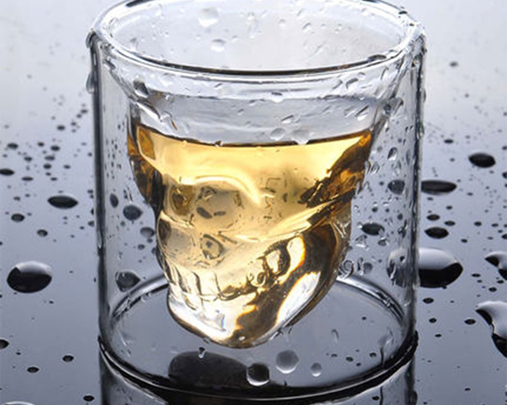 Shot Glasses Skull Whiskey Jigger