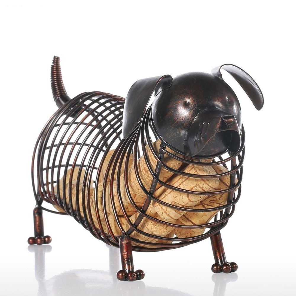 Metal Dog Wine Cork Storage