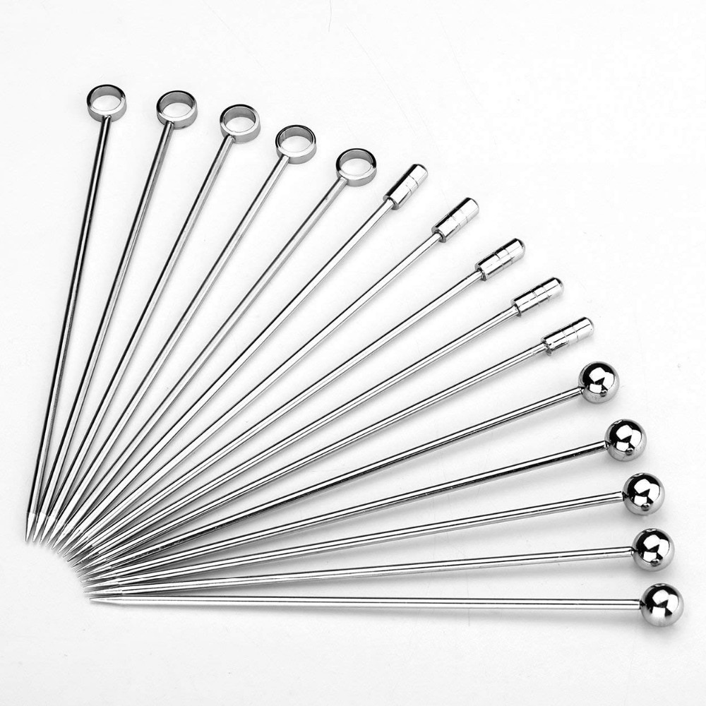 Cocktail Picks 12 Stainless Steel Sticks