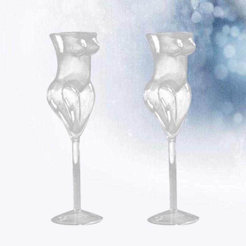 Creative Wine Glass Cup Human Body Shape Bottles Whiskey Beer Glass Cocktail Champagne Glasses Cup For Bar KTV Decor XQ