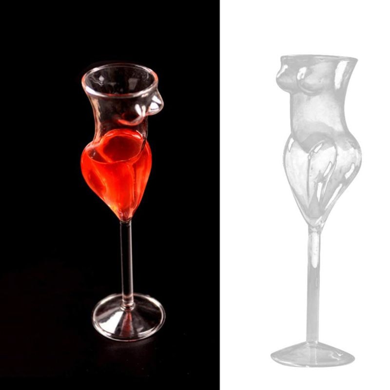 Creative Wine Glass Cup Human Body Shape Bottles Whiskey Beer Glass Cocktail Champagne Glasses Cup For Bar KTV Decor XQ