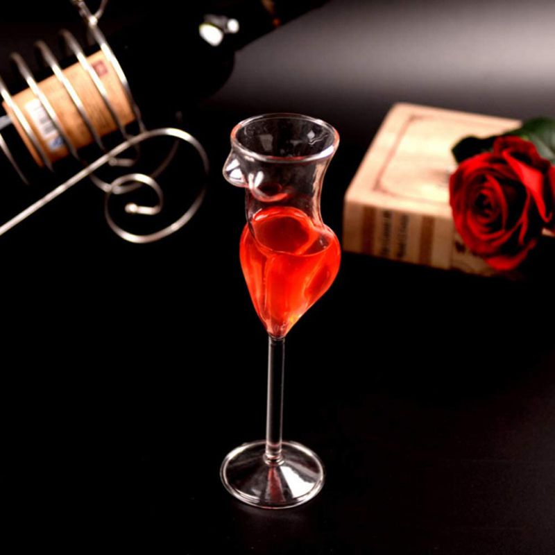 Creative Wine Glass Cup Human Body Shape Bottles Whiskey Beer Glass Cocktail Champagne Glasses Cup For Bar KTV Decor XQ