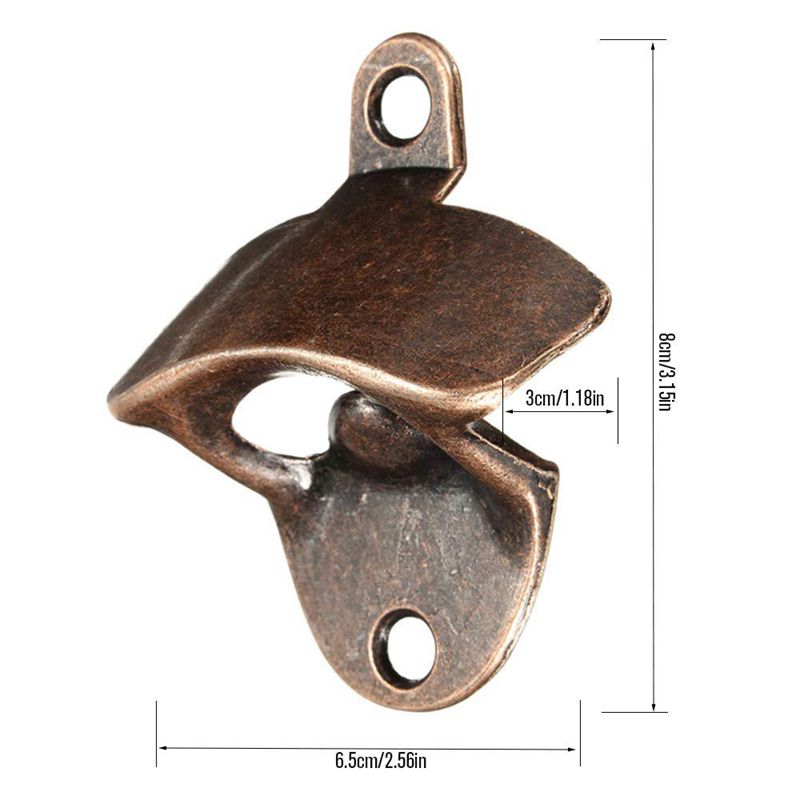 10 Pack Bottle Opener Wall Mounted Rustic Beer Opener Set Vintage Look with Mounting Screws for Kitchen Cafe Bars