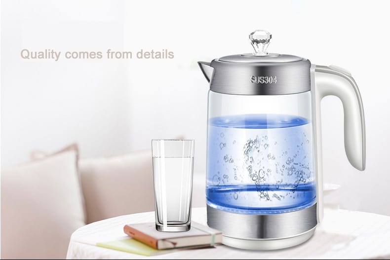 1.8L Electric Glass Kettle Cordless Pot