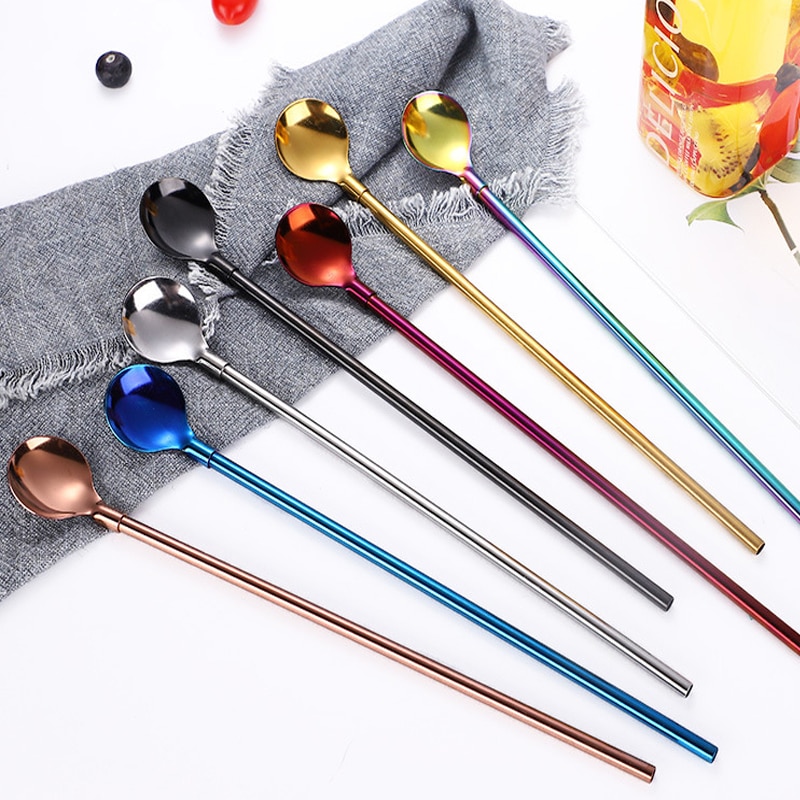 Straw Spoon Reusable Stainless Steel