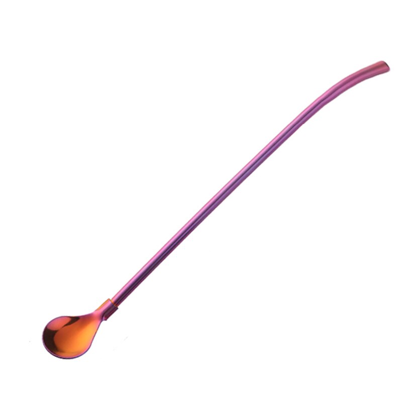 Straw Spoon Reusable Stainless Steel