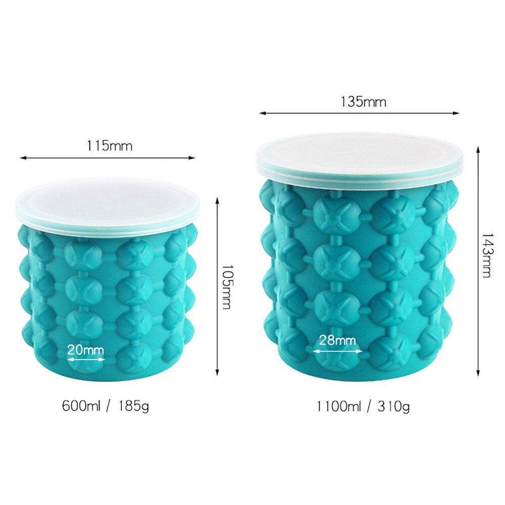 Reusable Silicone Ice Bucket with Lid