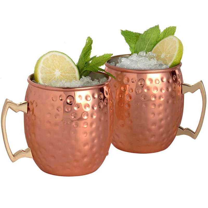 Copper Mug Hammered Steel Cups