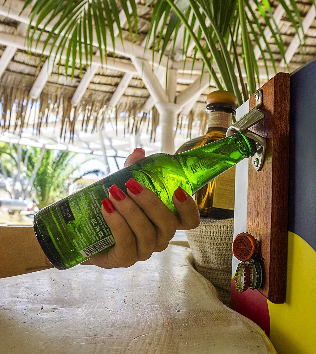 Magnetic Bottle Opener Wall Cap Catcher