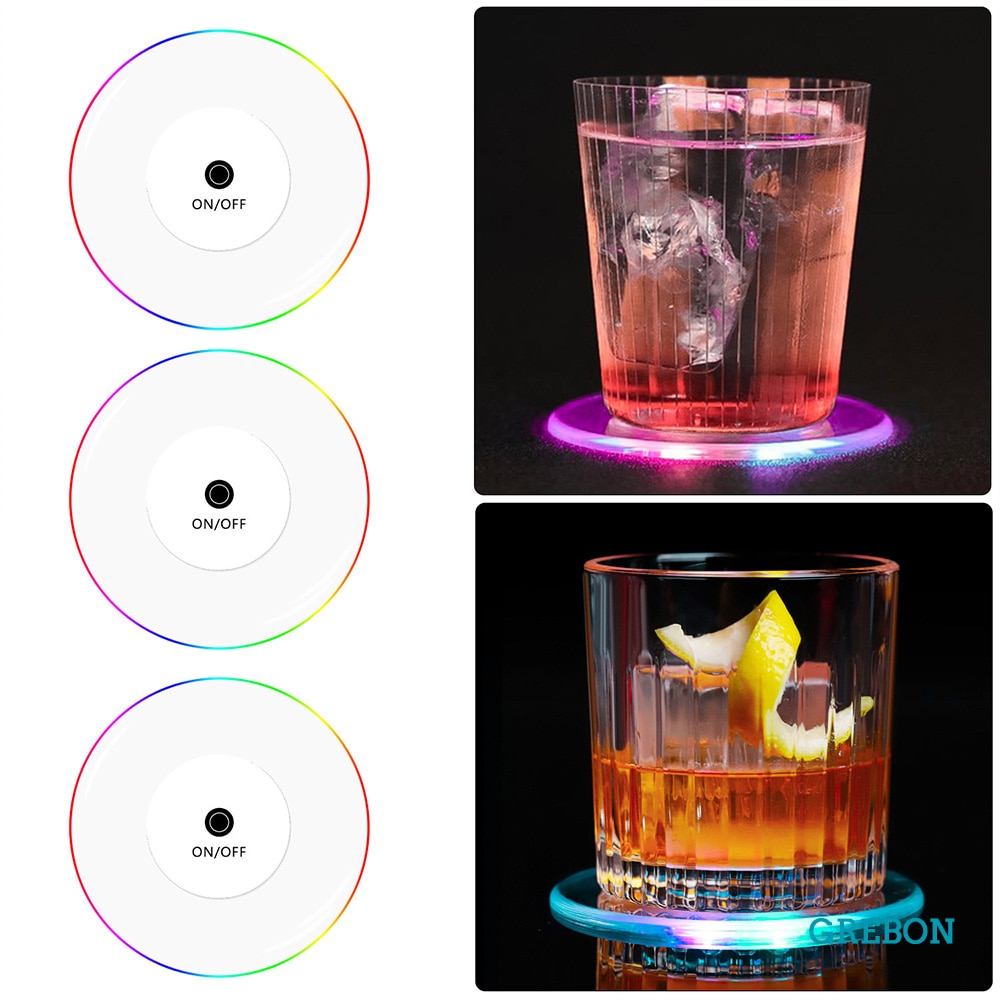 Round Disc LED Light Up Coaster