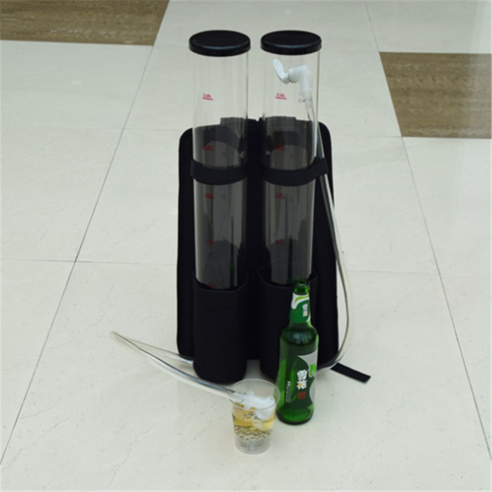 Mini Double Tub Beverage Machine Beer Machine Backpack Gas Station Drink Hand Pressure Dispenser Travel Goods Beer Decanter