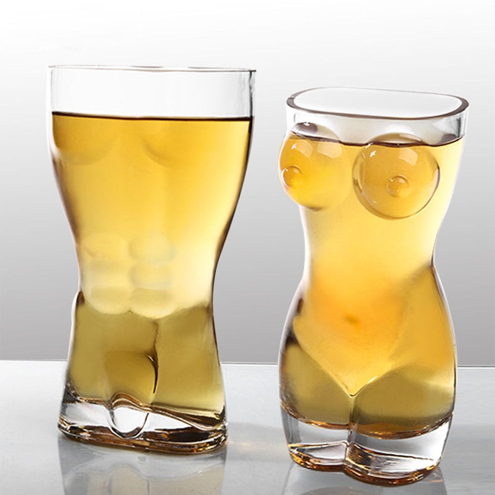 Creative Body Shape Glass Cup Whiskey Glasses Wine Shot Glass Cup Sexy Lady Men Body Shape Chest Beer Cup for Vodka Whiskey Beer