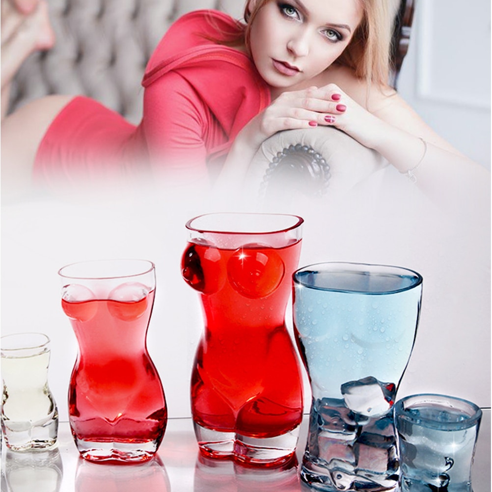 Creative Body Shape Glass Cup Whiskey Glasses Wine Shot Glass Cup Sexy Lady Men Body Shape Chest Beer Cup for Vodka Whiskey Beer