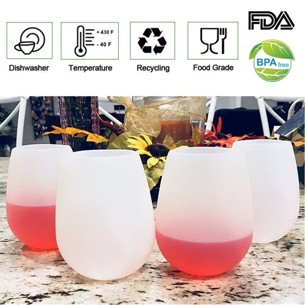 Unbreakable Stemless Silicone Wine Glasses