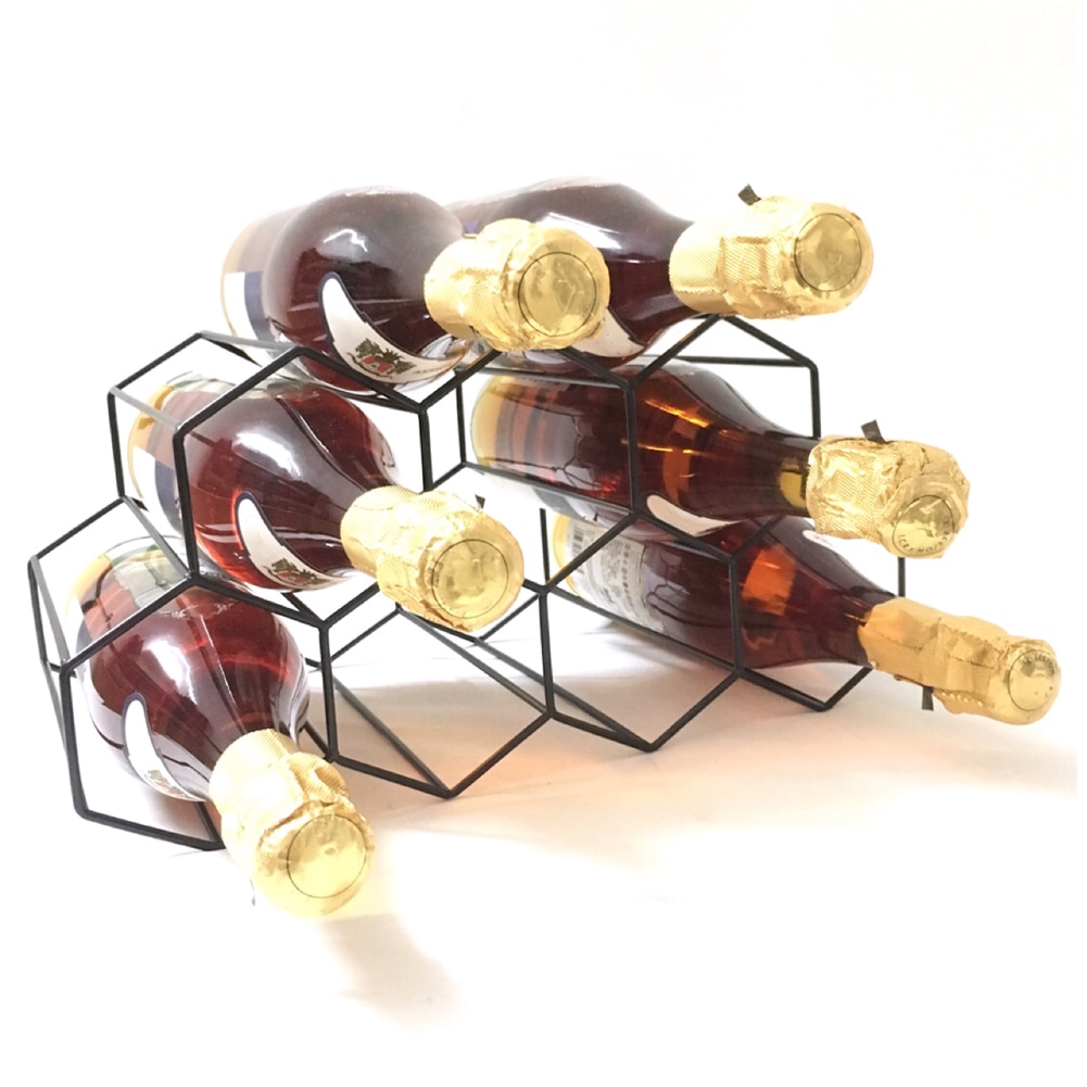 High Quality Golden Wine Rack Decoration Nordic Creative Wrought Iron Wine Rack For Living Rooms Offices Wine Bottle Holder