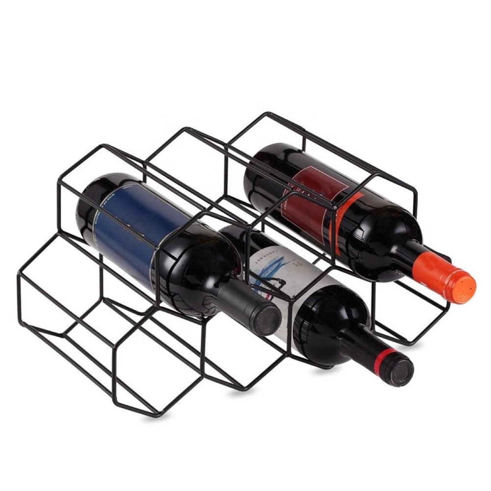 High Quality Golden Wine Rack Decoration Nordic Creative Wrought Iron Wine Rack For Living Rooms Offices Wine Bottle Holder