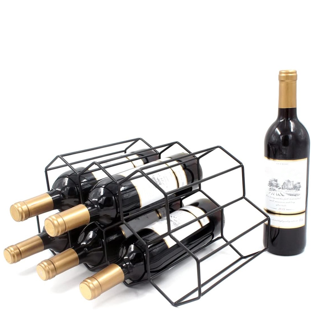 High Quality Golden Wine Rack Decoration Nordic Creative Wrought Iron Wine Rack For Living Rooms Offices Wine Bottle Holder