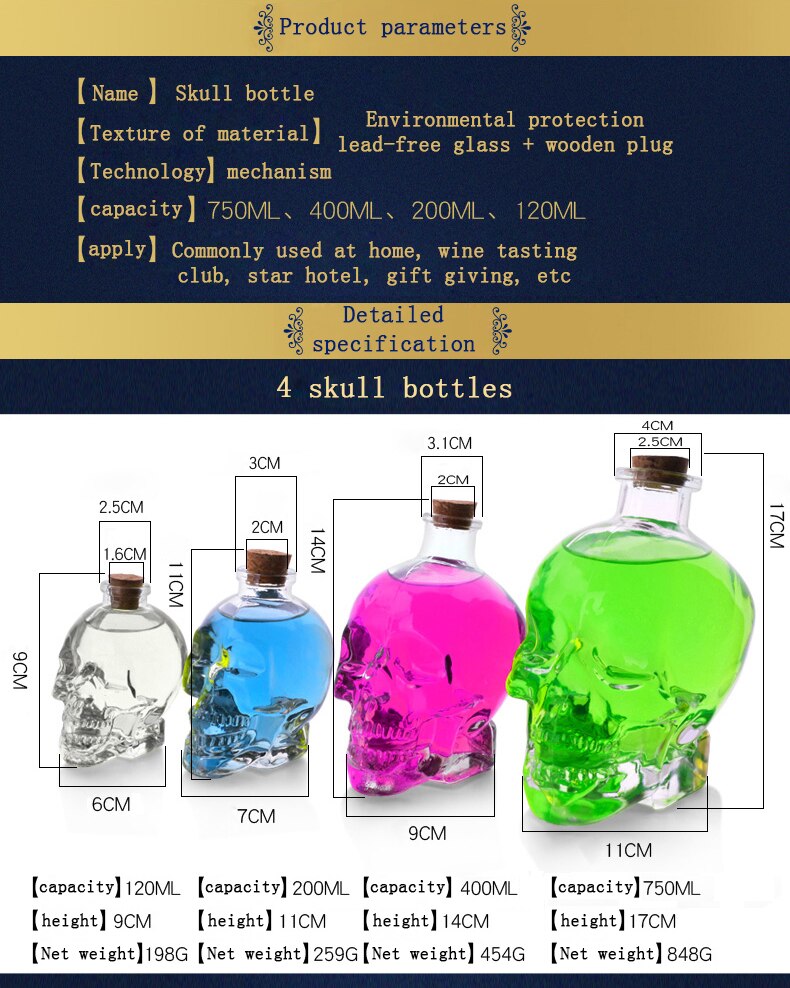 Creative Crystal Skull Head Shot Glass Party Transparent Champagne Cocktails Beer Coffee Wine Bottle Doomed Drinkware Bar Tools