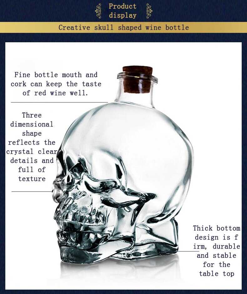 Creative Crystal Skull Head Shot Glass Party Transparent Champagne Cocktails Beer Coffee Wine Bottle Doomed Drinkware Bar Tools