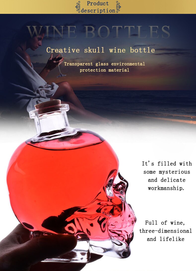 Creative Crystal Skull Head Shot Glass Party Transparent Champagne Cocktails Beer Coffee Wine Bottle Doomed Drinkware Bar Tools