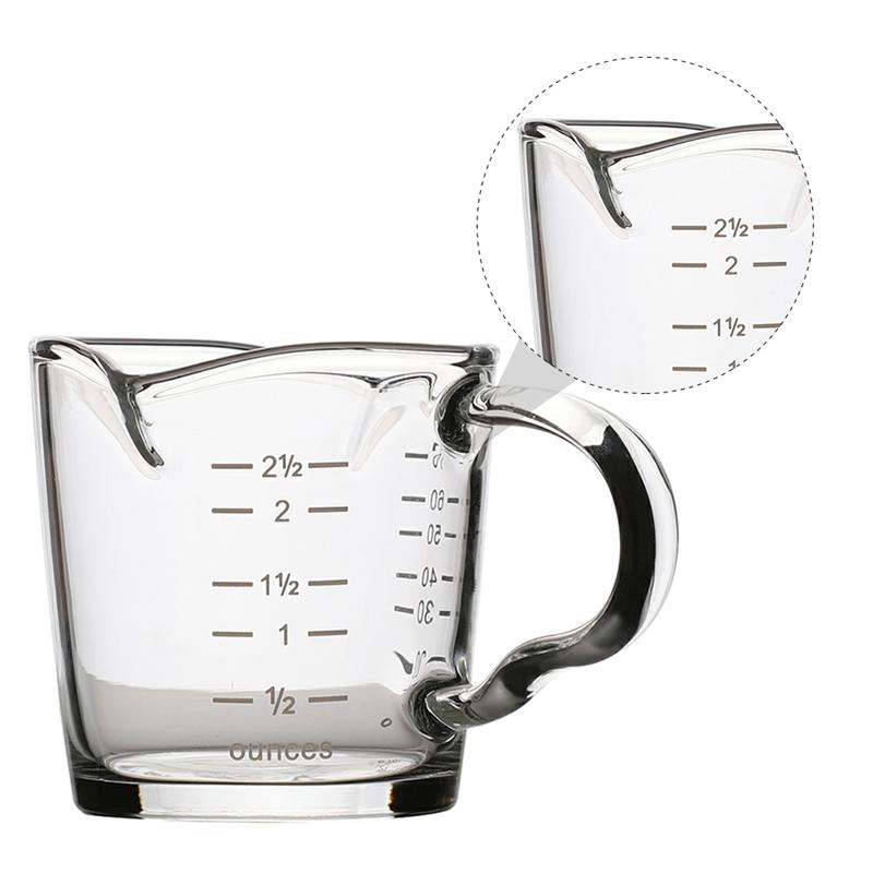 1Pc 51-100ML Measuring Cup Espresso Cup Ounce Cup Temperature Resistant Cup Glass Cup For Restaurant Home Cafe