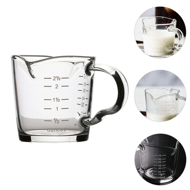 1Pc 51-100ML Measuring Cup Espresso Cup Ounce Cup Temperature Resistant Cup Glass Cup For Restaurant Home Cafe