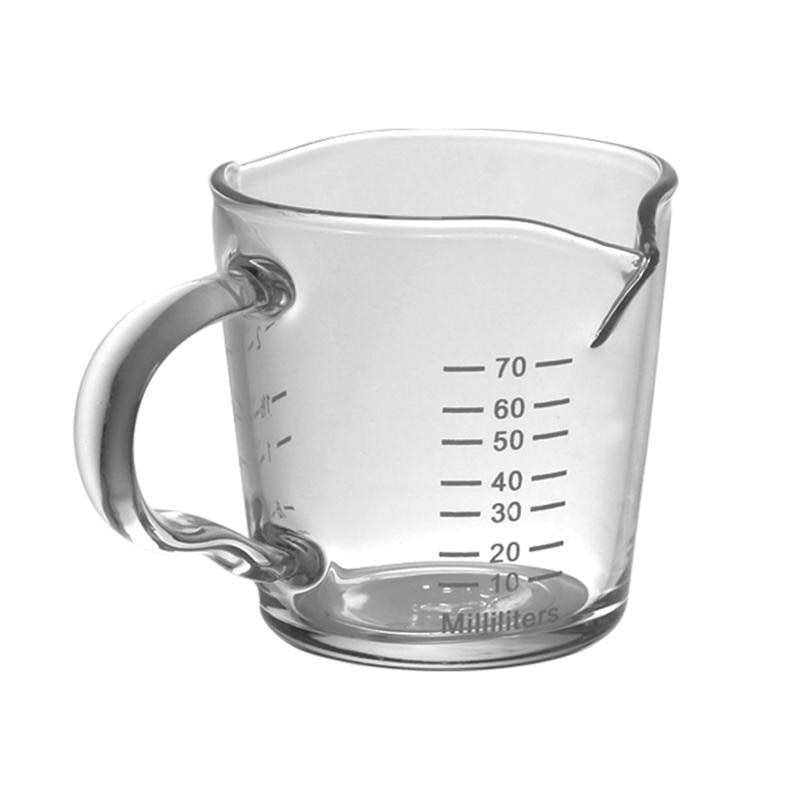 1Pc 51-100ML Measuring Cup Espresso Cup Ounce Cup Temperature Resistant Cup Glass Cup For Restaurant Home Cafe