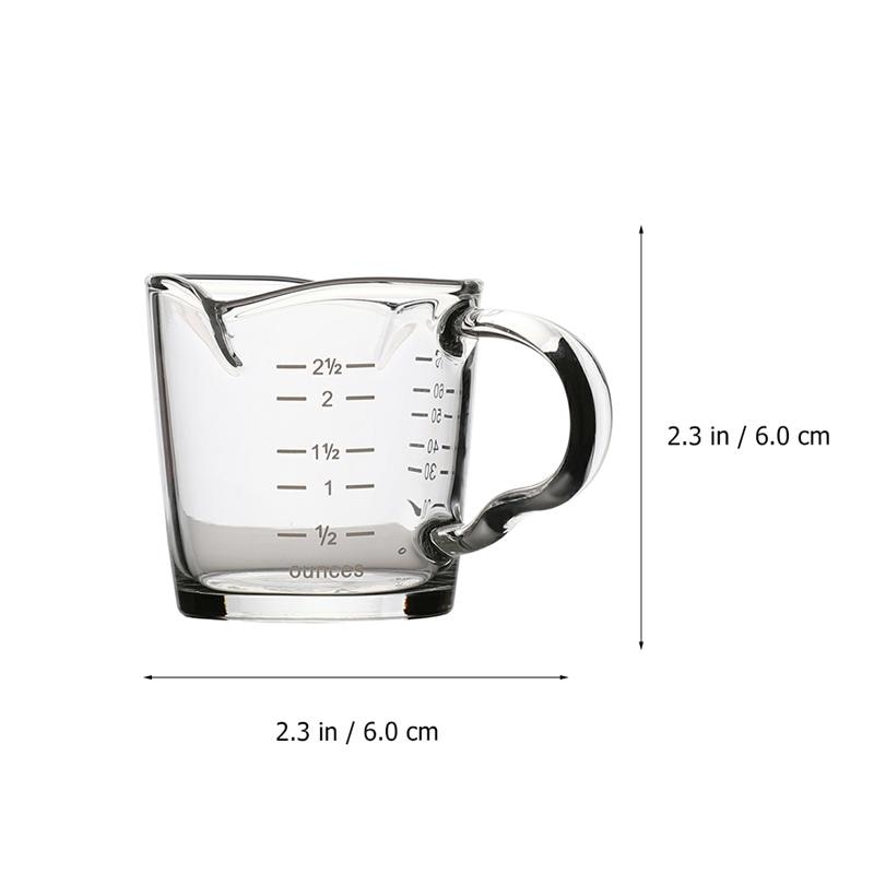 1Pc 51-100ML Measuring Cup Espresso Cup Ounce Cup Temperature Resistant Cup Glass Cup For Restaurant Home Cafe