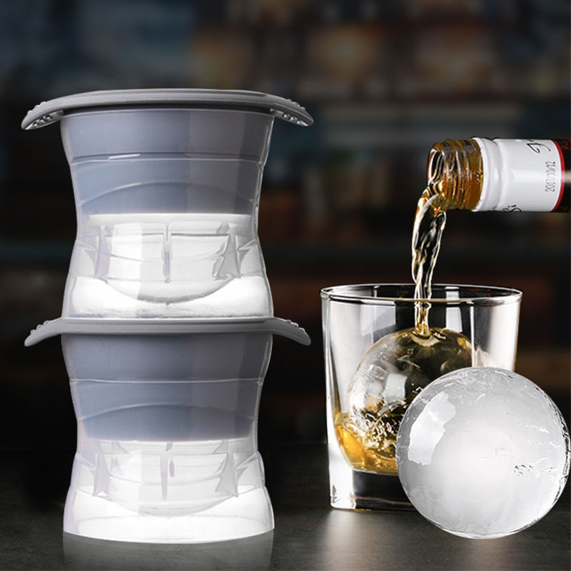 Silicone Sphere Ice Cube Mold Kitchen Stackable Slow Melting DIY Ice Ball Round Jelly Making Mould For Cocktail Whiskey Drink