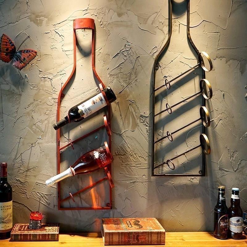 Wall Wine Holder Metal Rack