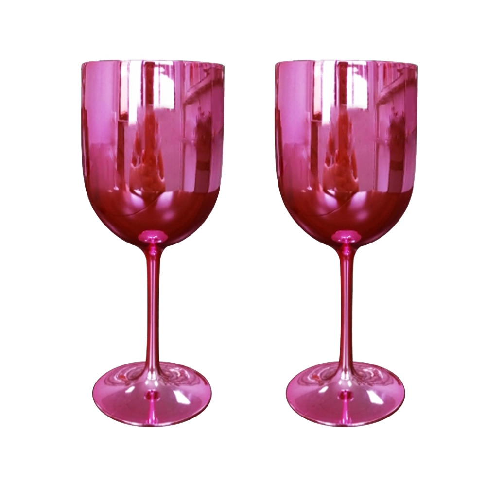 Plastic Metallic Wine Glasses (2 pcs)