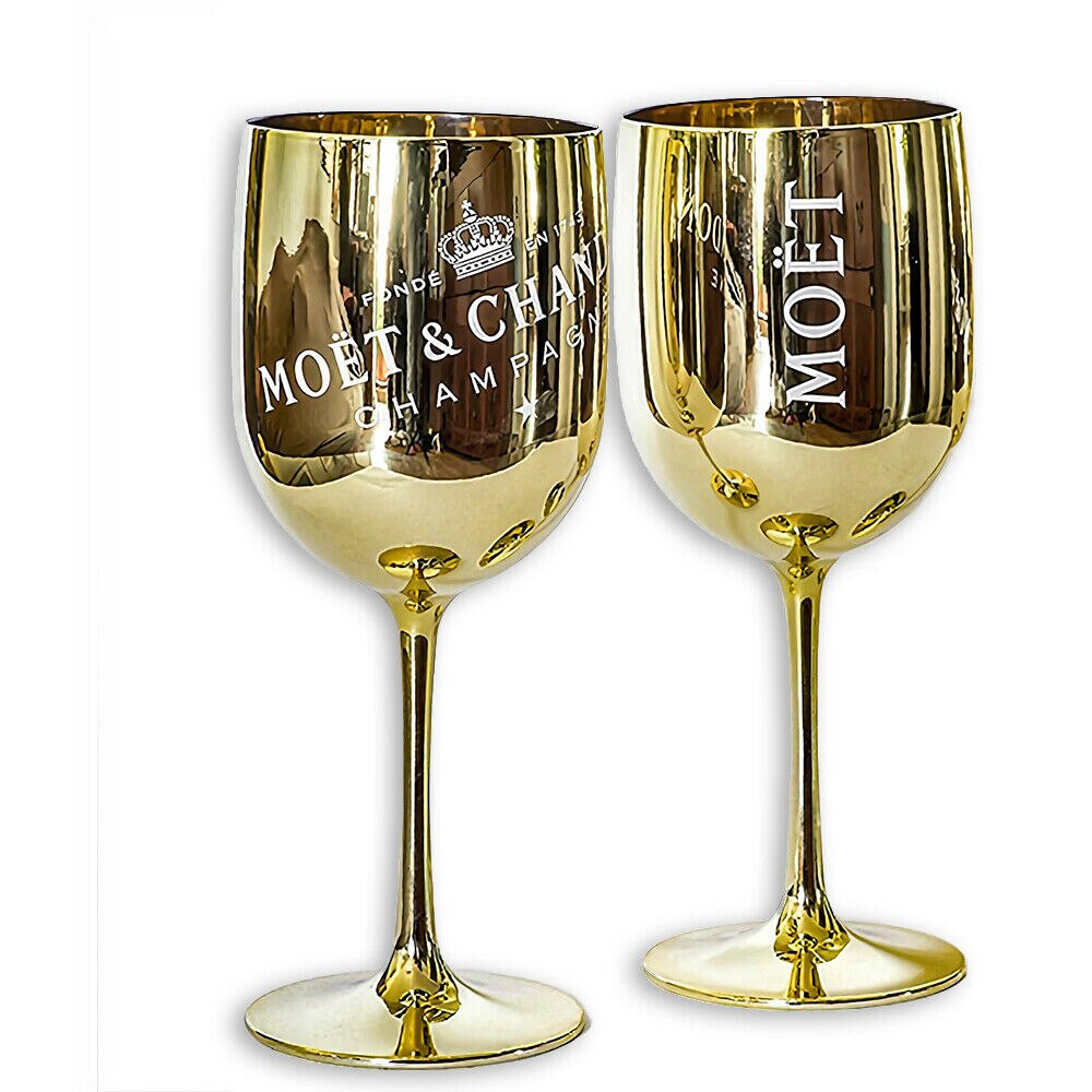 Plastic Metallic Wine Glasses (2 pcs)