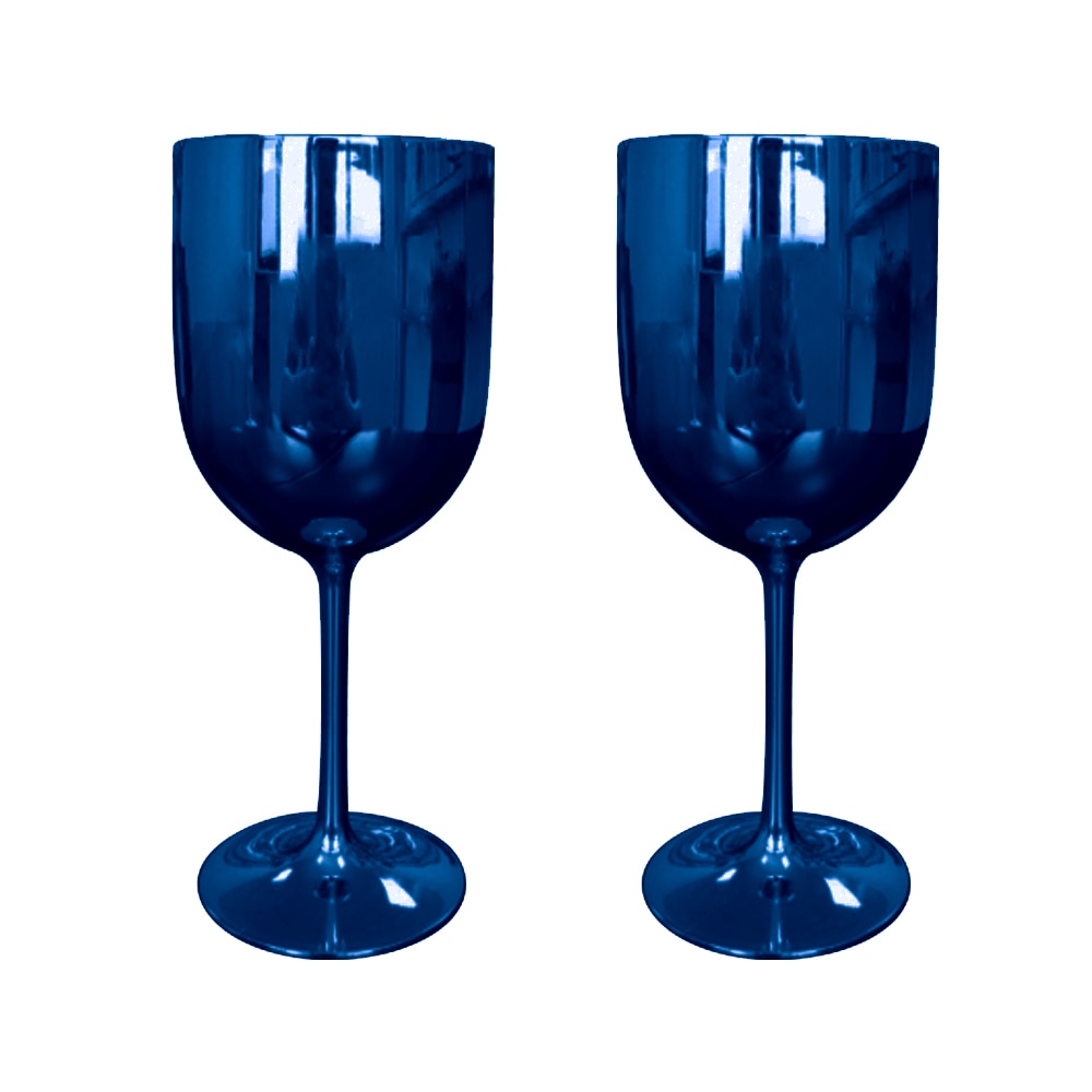 Plastic Metallic Wine Glasses (2 pcs)