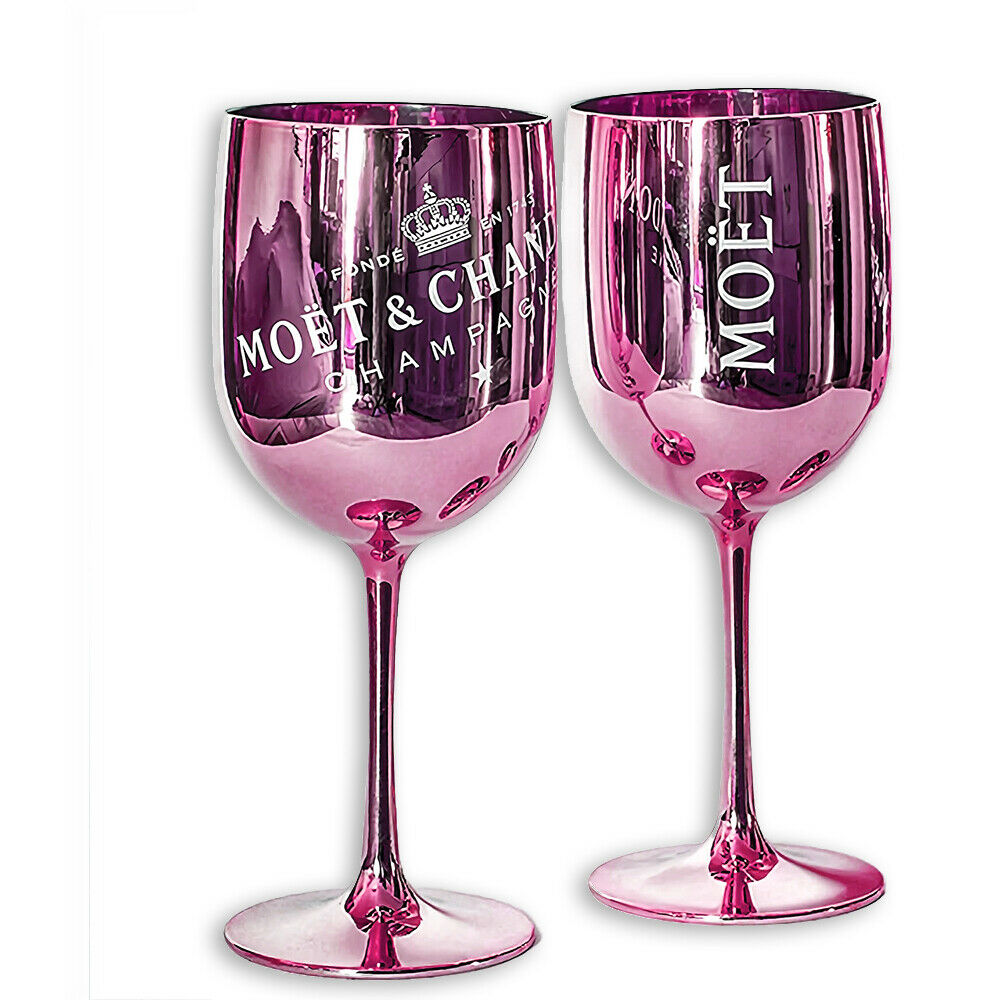 Plastic Metallic Wine Glasses (2 pcs)