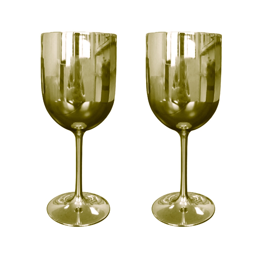 Plastic Metallic Wine Glasses (2 pcs)