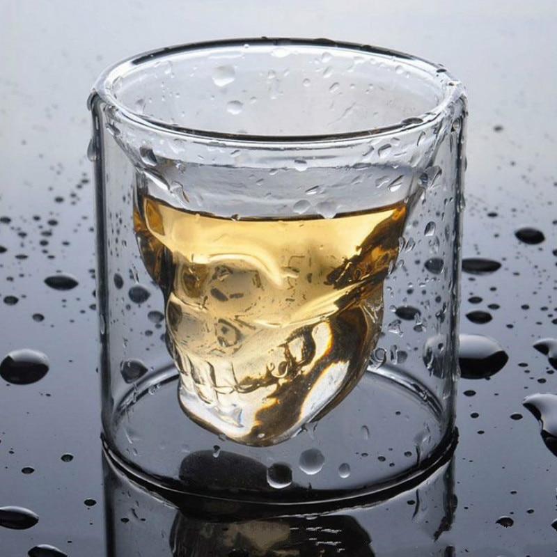 Double Wall Skull Drinking Glass