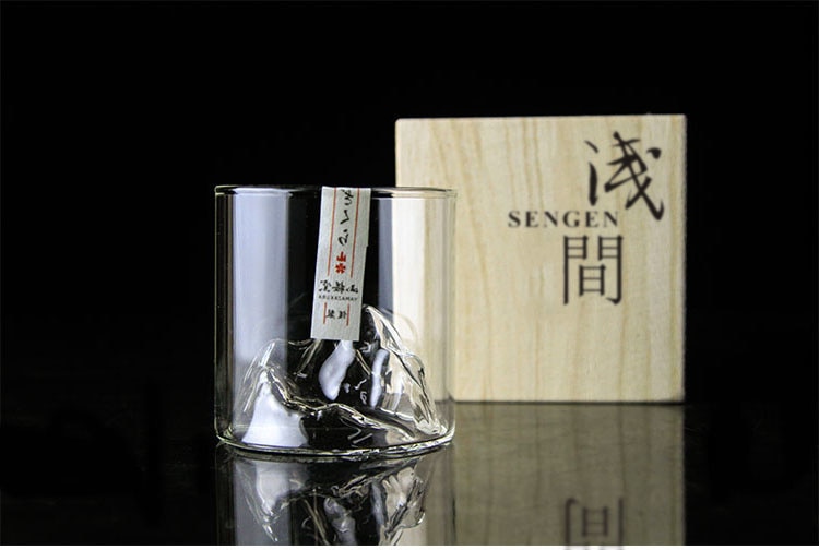 Niche Japanese Style Whisky Cup-Shallow Mountain Liqueur XO Wine Cup EDO Guanshan Fuji Artwork Wooden Gift Box Whiskey Glass