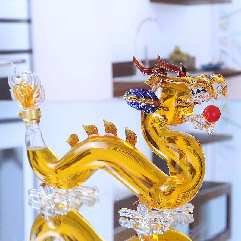 Clear Glass Dragon Decanter